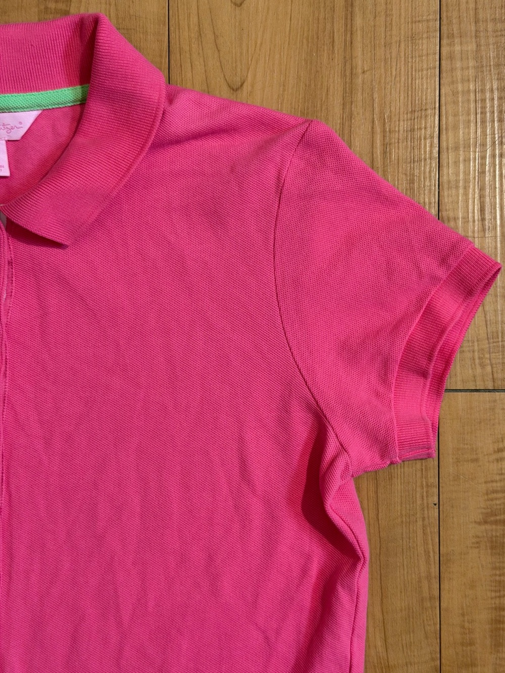 Lilly Pulitzer Pink Pima Cotton Polo Shirt Palm Tree Logo M - Picture 4 of 10
